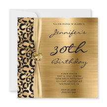 Svart och guld Leopard Glam 30-årsfirande