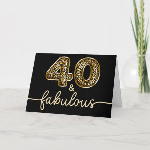 Svart och guld Leopard Glam 40 och fantastisk Kort