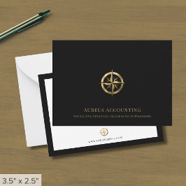 Svart och Guld-Logotyp-anteckningskort Anteckningskort