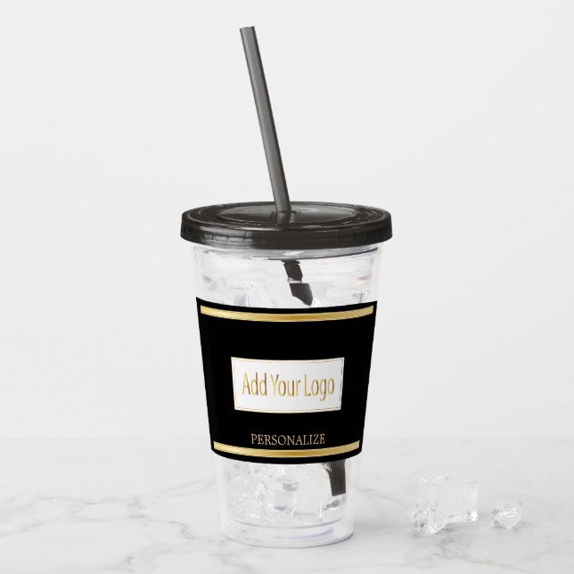 Svart och Guld - Logotyp Take Away Mugg (Framsida Ice)