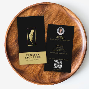 Svart och Guld-luddsdesign Notariskt QR-nummer Visitkort