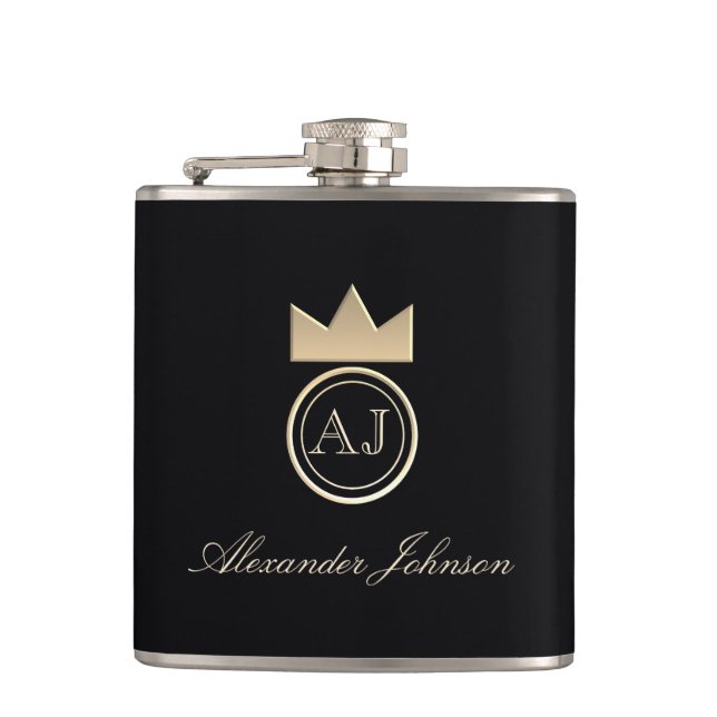 Svart och guld Lyx Enkel Elegant Monogram Fickplunta (Framsidan)