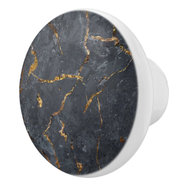 Svart och guld lyxmarmor struktur knopp (Höger)