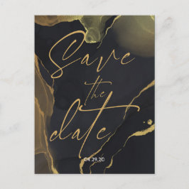 Svart och Guld M Spara datum meddelande-vykort Meddelande Vykort