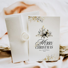 Svart och Guld Magic Forest Foto-jul Julkort