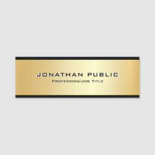 Svart och Guld Mall Besökare Personal Besättningsm Namnbricka