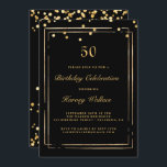 Svart och Guld Man 50:e födelsedagen Inbjudningar<br><div class="desc">Svart och Guld Man 50:e födelsedagsinbjudan</div>