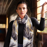 Svart och Guld marble Alcohol Bläck Chiffon<br><div class="desc">Svart och Guld marble Alcohol Bläck Chiffon Scarf</div>
