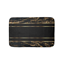 Svart och Guld Marble Design Badrumsmatta