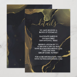 Svart och Guld Marble-inbjudan Inbjudningar