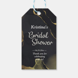 Svart och Guld Marble Möhippa Gift-Märkre Presentetikett
