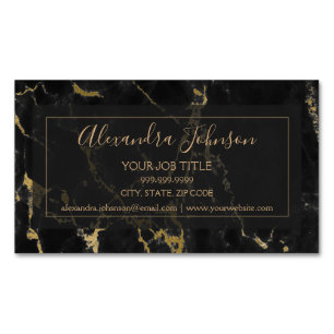 Svart och Guld marble Stone Professionell Modern Magnetiska Visitkort