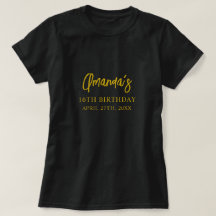 Svart och Guld Marble Sweet 16 Birthday
