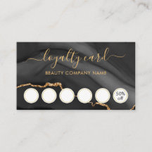 Svart- och Guld-marmor-agate-förmånskort