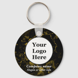 Svart och guld marmor nyckelring