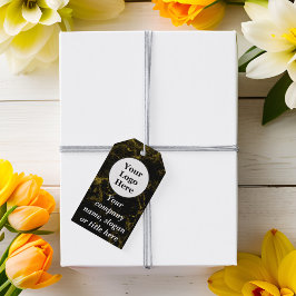 Svart och guld marmor presentetikett