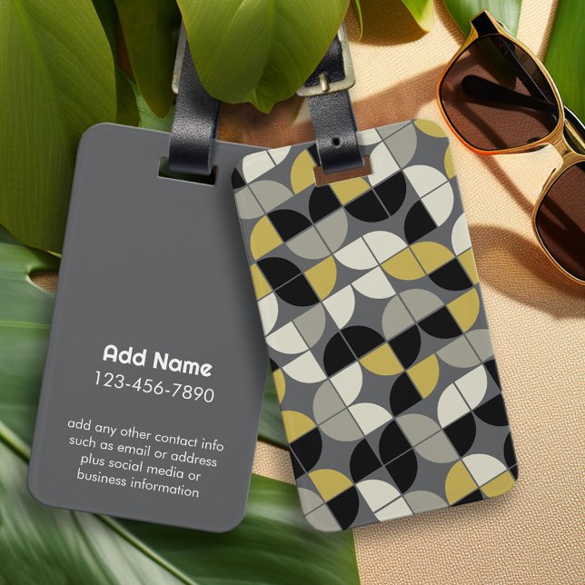 Svart och Guld-MCM Mönster Bagagebricka (Custom Photo Luggage Tag)