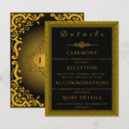 Svart och guld med dekorativa element inre  tilläggskort