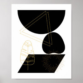Svart och Guld-minimalistisk geometrisk konst Poster