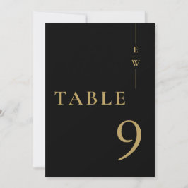 Svart Och Guld Minimalistisk Monogram Bordskort