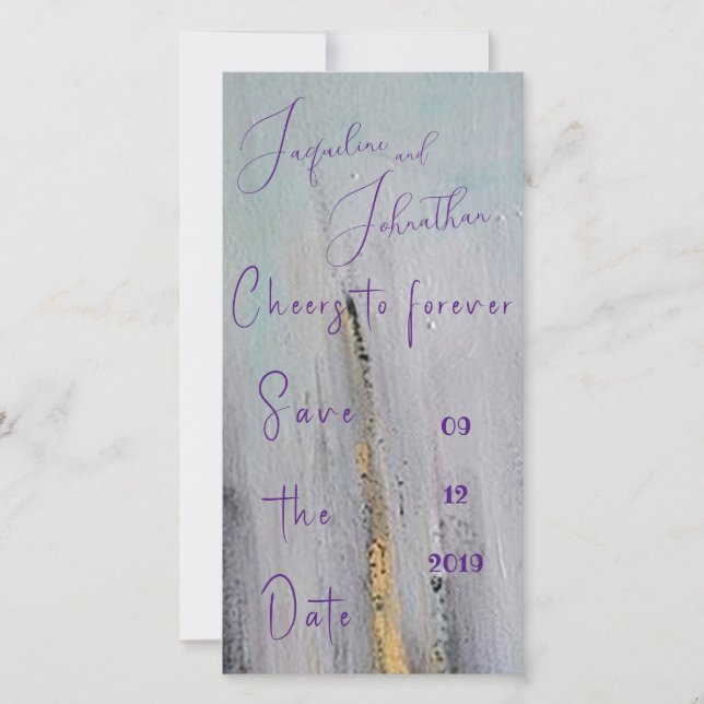 Svart och Guld Modern Abstrakt Spara Datumet (Framsida)