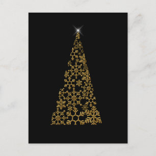 Svart och guld modern jul helg vykort