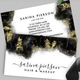 Svart och Guld, modern konst i flytande vattenfärg Visitkort