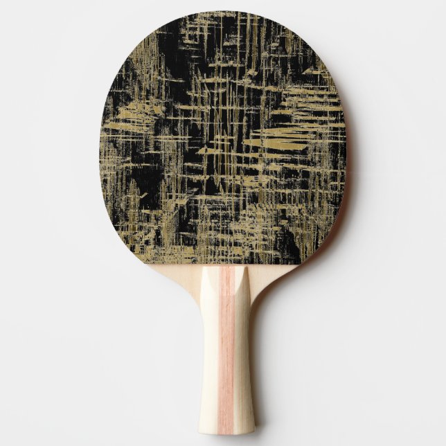 Svart och guld modern konst pingisracket (Baksidan)