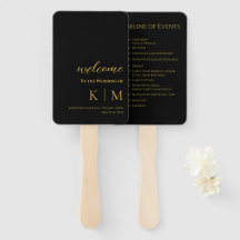 Svart och Guld-Modern-Monogram-Bröllopsprogram-