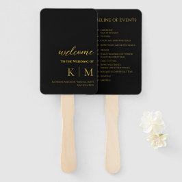 Svart och Guld-Modern-Monogram-Bröllopsprogram-