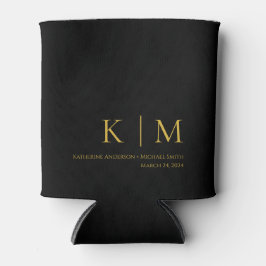 Svart och Guld-Monogram-Bröllop-