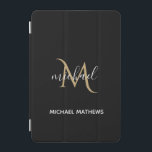 Svart och Guld Monogram Elegant Luxury iPad Mini Skydd<br><div class="desc">Det här ipad cover är perfekten för att skydda din enhet samtidigt som du får lite lyx och elegans. Den svarta och guld-designen är snyggt och tidlös och kan vara personlig med ditt monogram för en unik avslutande beröring. Matchande tillbehör finns i vår butik.</div>