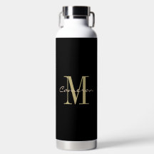 Svart och Guld Monogram Personlig Gift