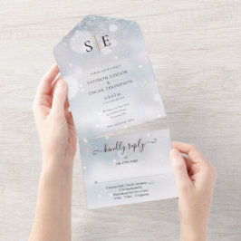 Svart och Guld Monogram Winter Wedding