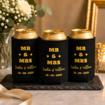 Svart och guld Mr & Mrs Bröllop