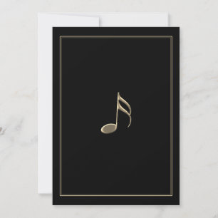 Svart och Guld Music Gräns Note Card Kort