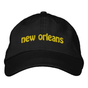 Svart och Guld nya orleans Embroiderade hatt Broderad Keps