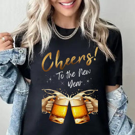 Svart och Guld-ost till Nyårsafton Party 2024 T Shirt