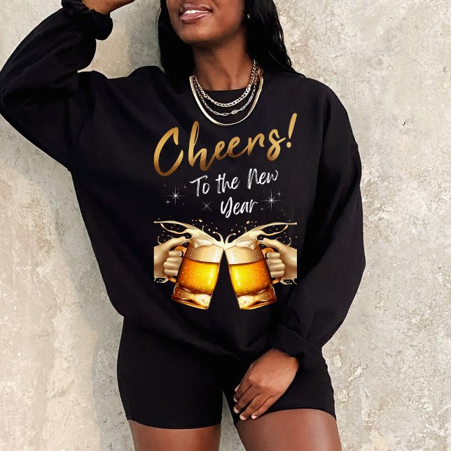 Svart och Guld-ost till Nyårsafton Party 2024 T Shirt (Black & Gold Cheers to New Years Eve Party 2024 Sweatshirt)
