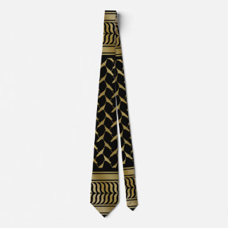 Svart och guld palestinsk Kuffiyeh Slips