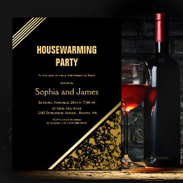 Svart och Guld Party Inbjudningar
