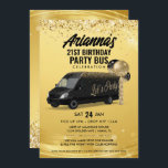 Svart och guld partybuss inbjudningar<br><div class="desc">Denna svarta och gula partybuss-inbjudan är perfekt för alla partybuss-evenemang! Använd denna inbjudan för födelsedagar,  svensexa,  möhippa,  sportutflykt och mer!</div>
