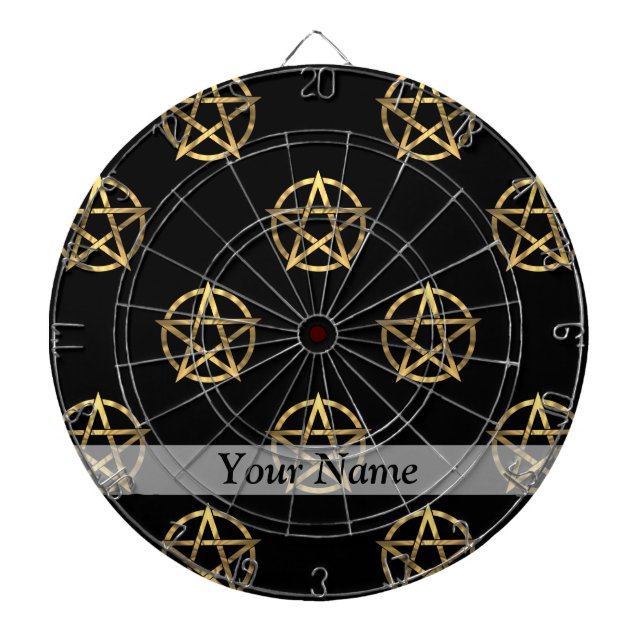 Svart och guld pentagram darttavla (Framsidan)