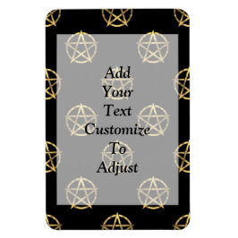 Svart och guld pentagram magnet