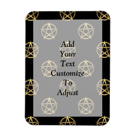 Svart och guld pentagram magnet