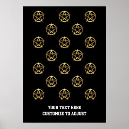 Svart och guld pentagram poster