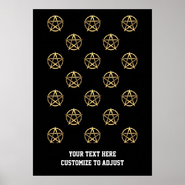 Svart och guld pentagram poster (Framsidan)
