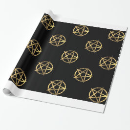 Svart och guld pentagram presentpapper