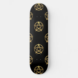 Svart och guld pentagram skateboard bräda 19,5 cm