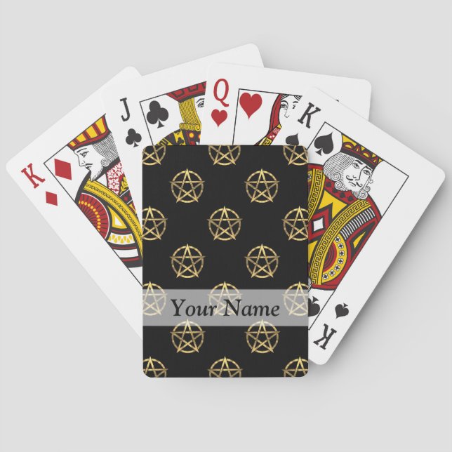 Svart och guld pentagram spel kort (Baksidan)